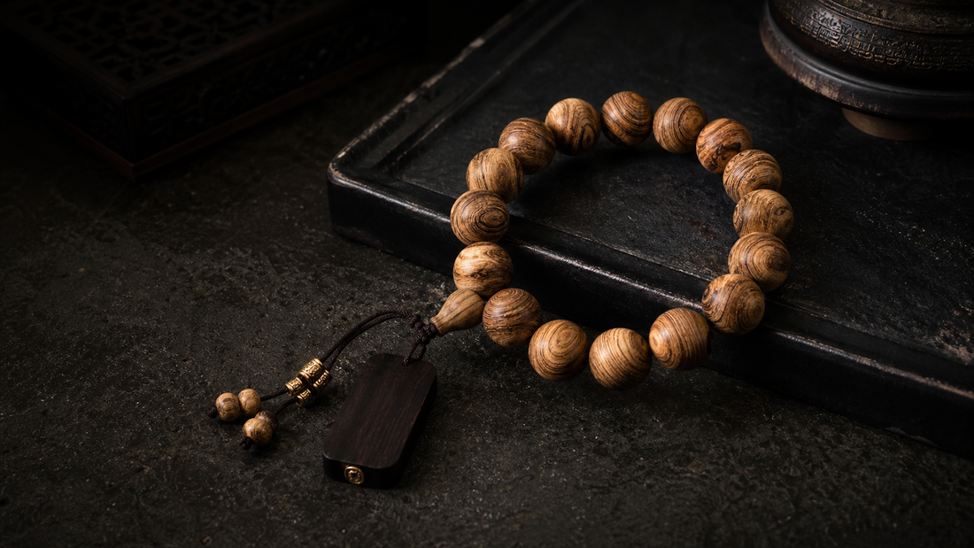 Golden Silk Nanmu Sunken Wood Beads: Material, Meaning, and Care