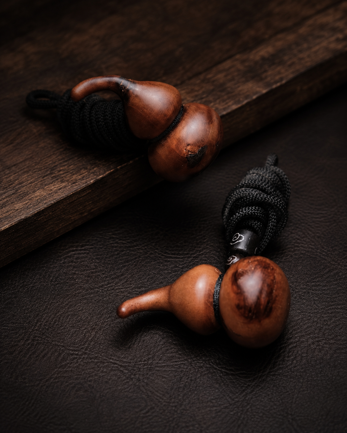 Gourd Pendant in Thunderstruck Jujube Wood
