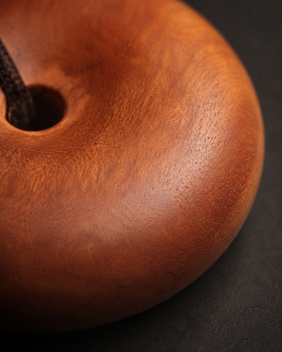Round Peace Buckle Pendant in Thunderstruck Wood