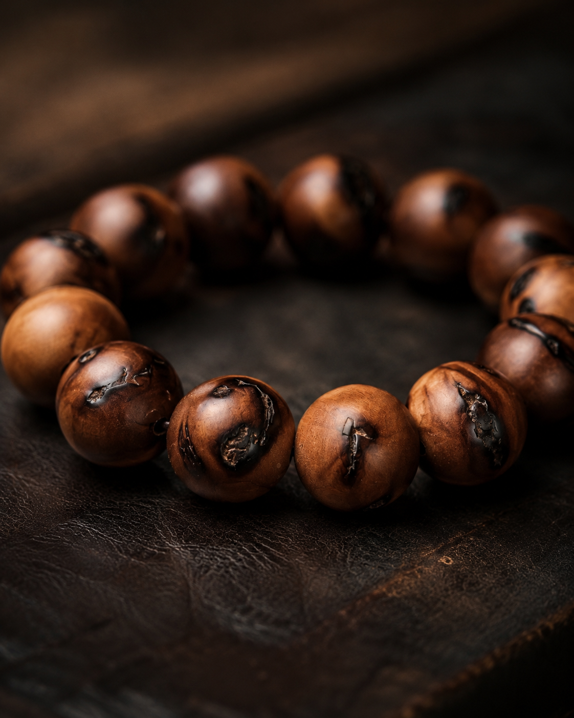 Thunderstruck Jujube Wood Bead Bracelet