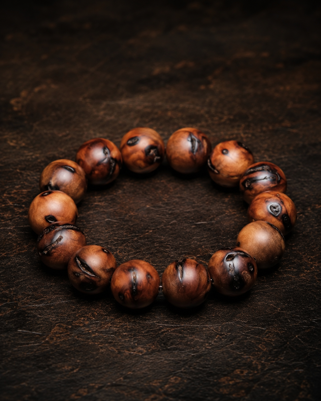 Thunderstruck Jujube Wood Bead Bracelet