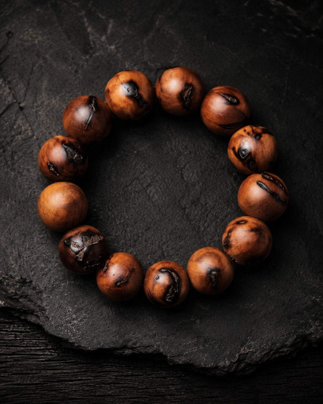 Thunderstruck Jujube Wood Bead Bracelet