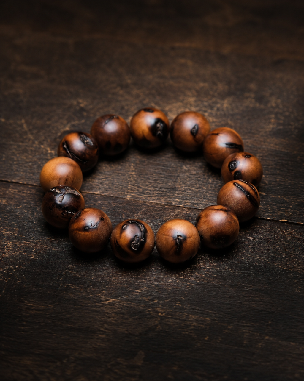 Thunderstruck Jujube Wood Bead Bracelet