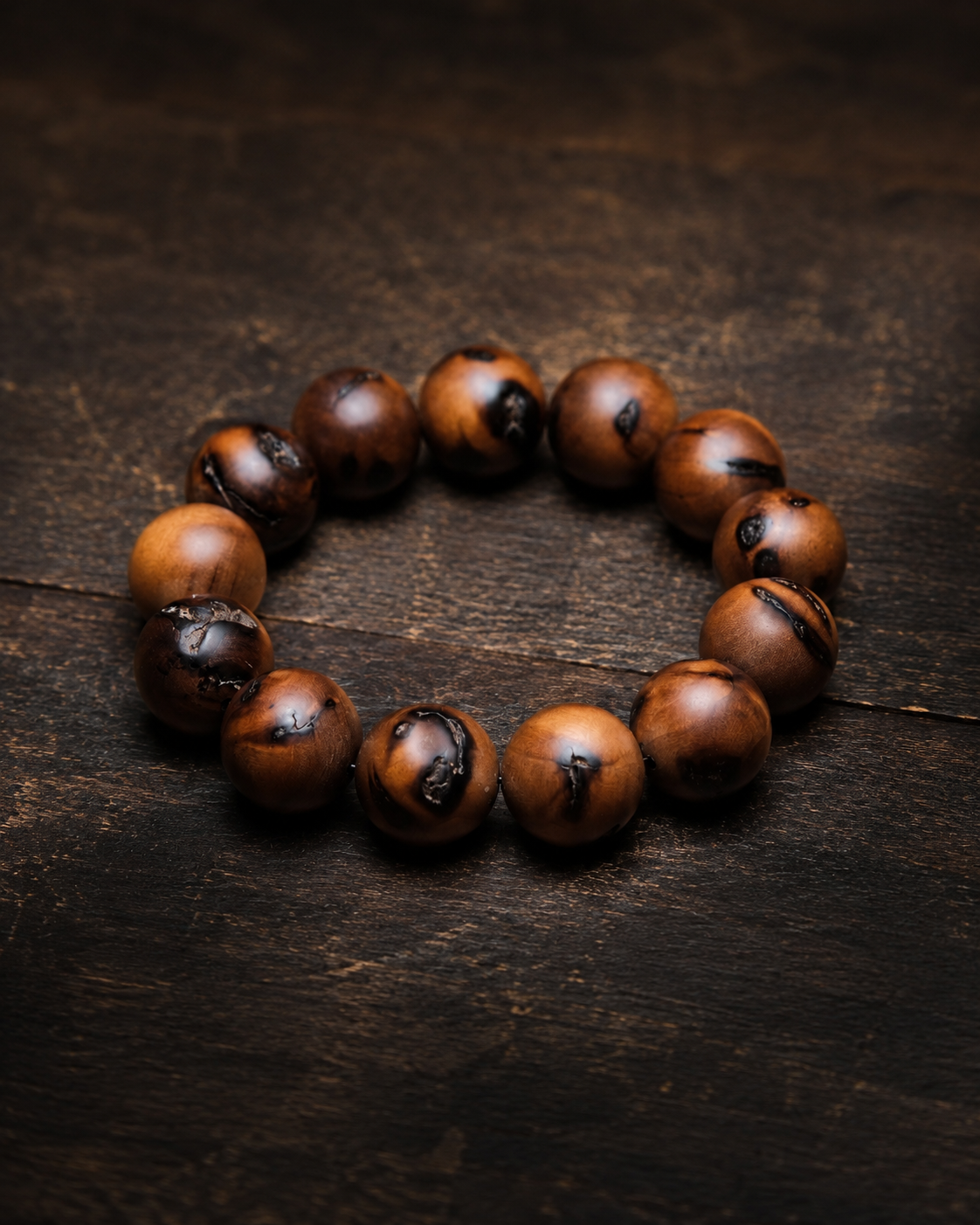 Thunderstruck Jujube Wood Bead Bracelet