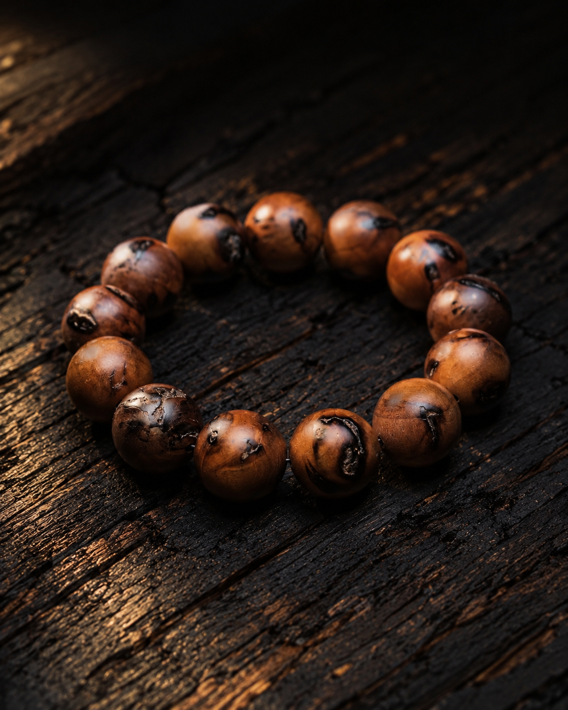 Thunderstruck Jujube Wood Bead Bracelet