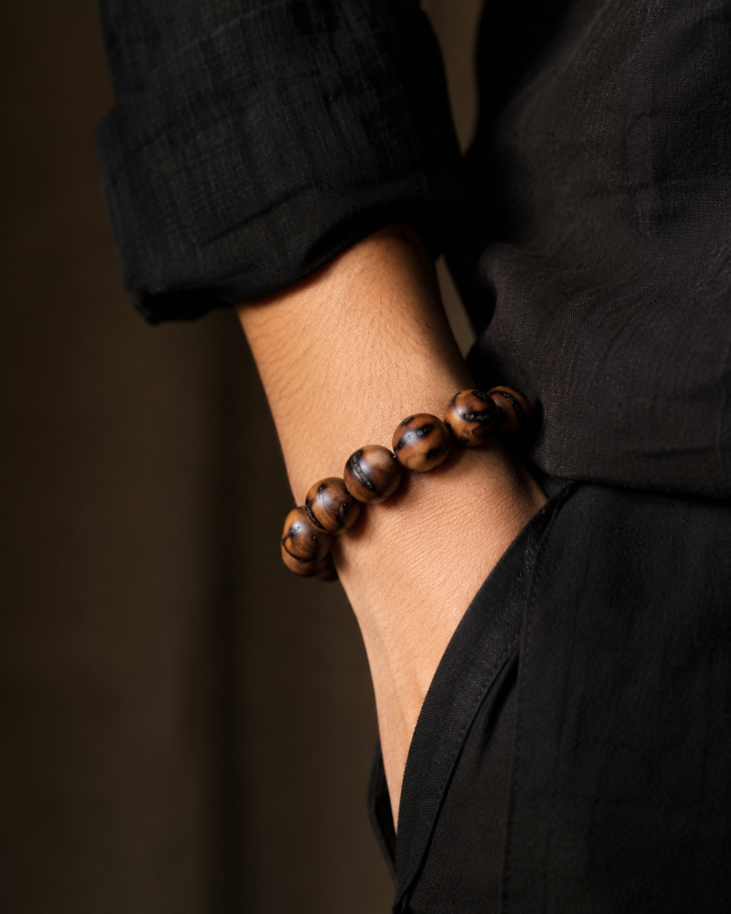 Thunderstruck Jujube Wood Bead Bracelet